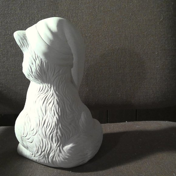 CERAMIC BISQUE CAT STATUE - Picture 2 of 8